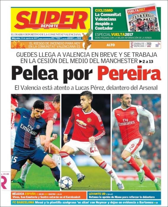 Portadas deportivas del miércoles 23 de agosto