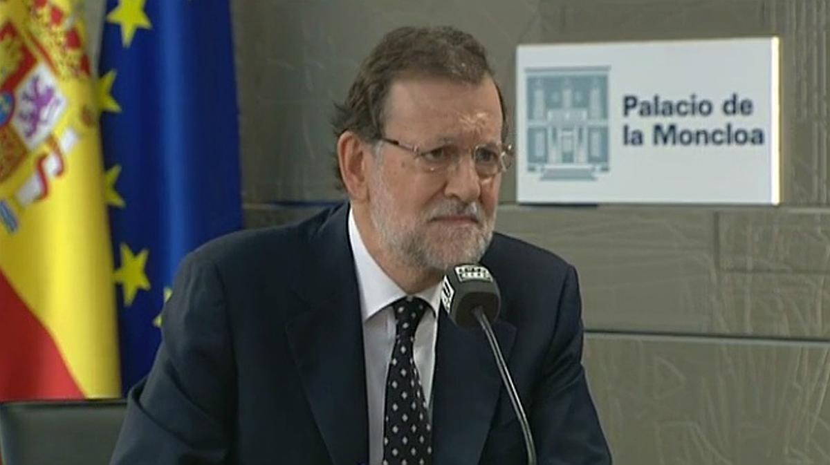 El president del Govern, Mariano Rajoy, en un moment de l’entrevista.