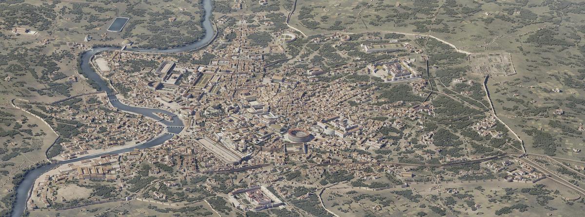 'La Roma de Constantino' incluye un mapa desplegable con una recreación de la ciudad superpuesta sobre un mapa real, un trabajo que ha requerido varios años de investigación.