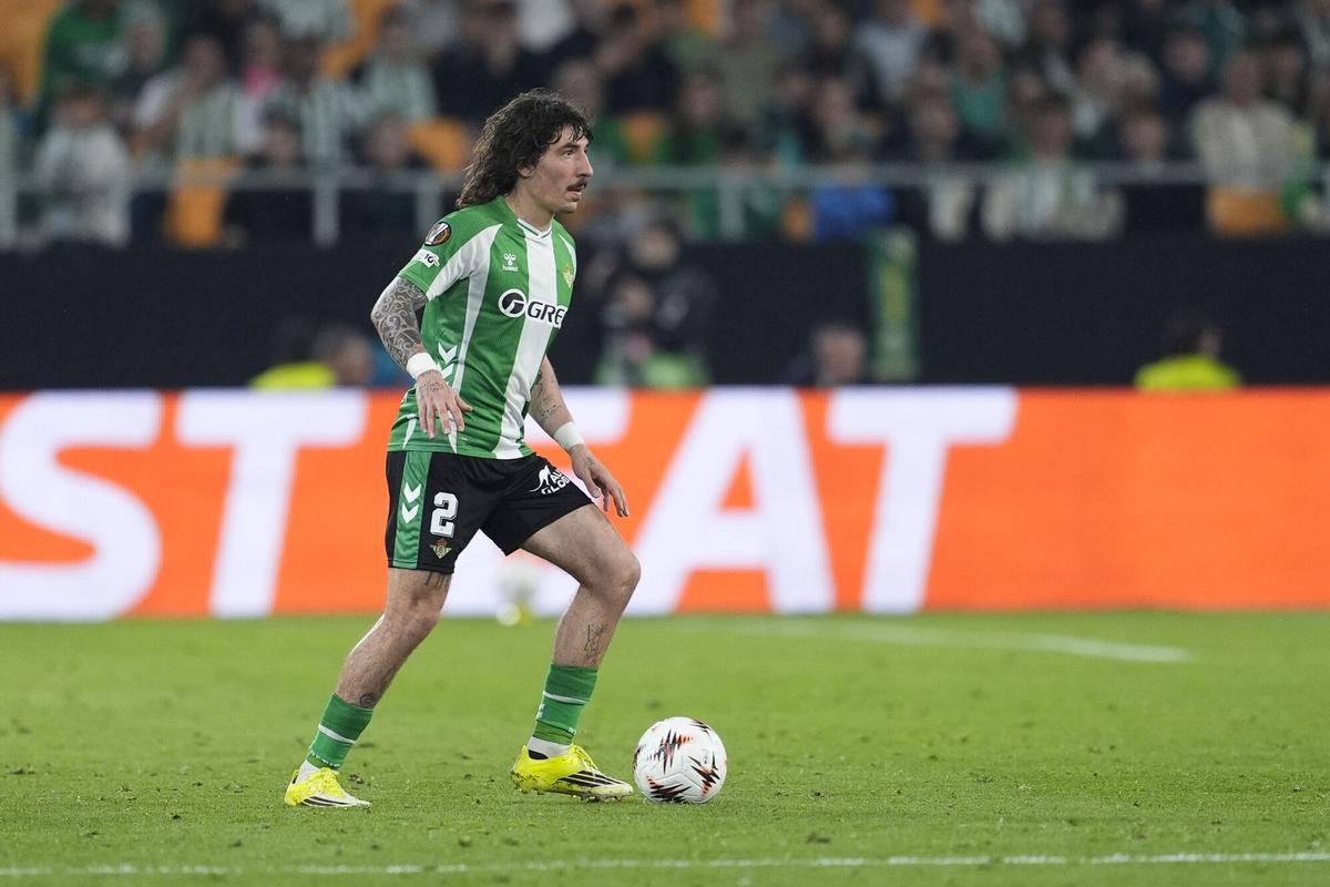 Hector Bellerin, durante el Betis-Panathinaikos de Europa League en La Cartuja