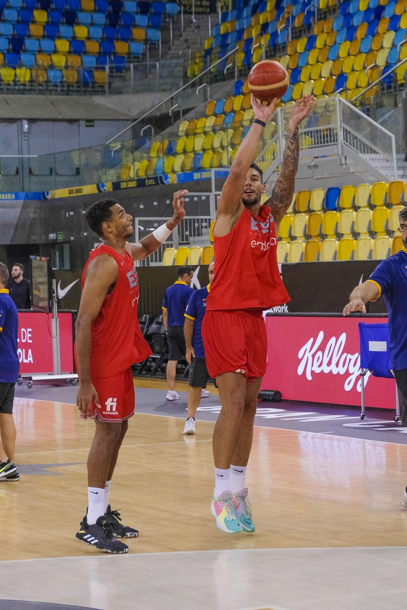 Entrenamiento de la selección española de baloncesto