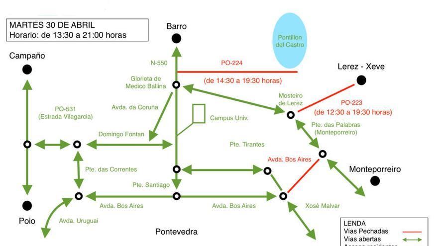 Reordenación del tráfico mañana. // FdV