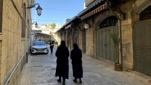 Negocios cerrados en la Ciudad Vieja de Jerusalén por la huelga general contra la guerra en Gaza
