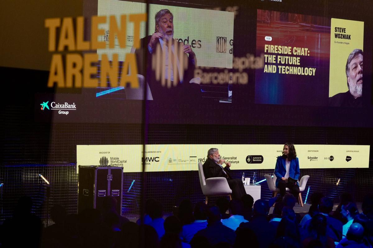 El cofundador de Apple, Steve Wozniak, en el Talent Arena, nuevo congreso asociado al Mobile World Congress