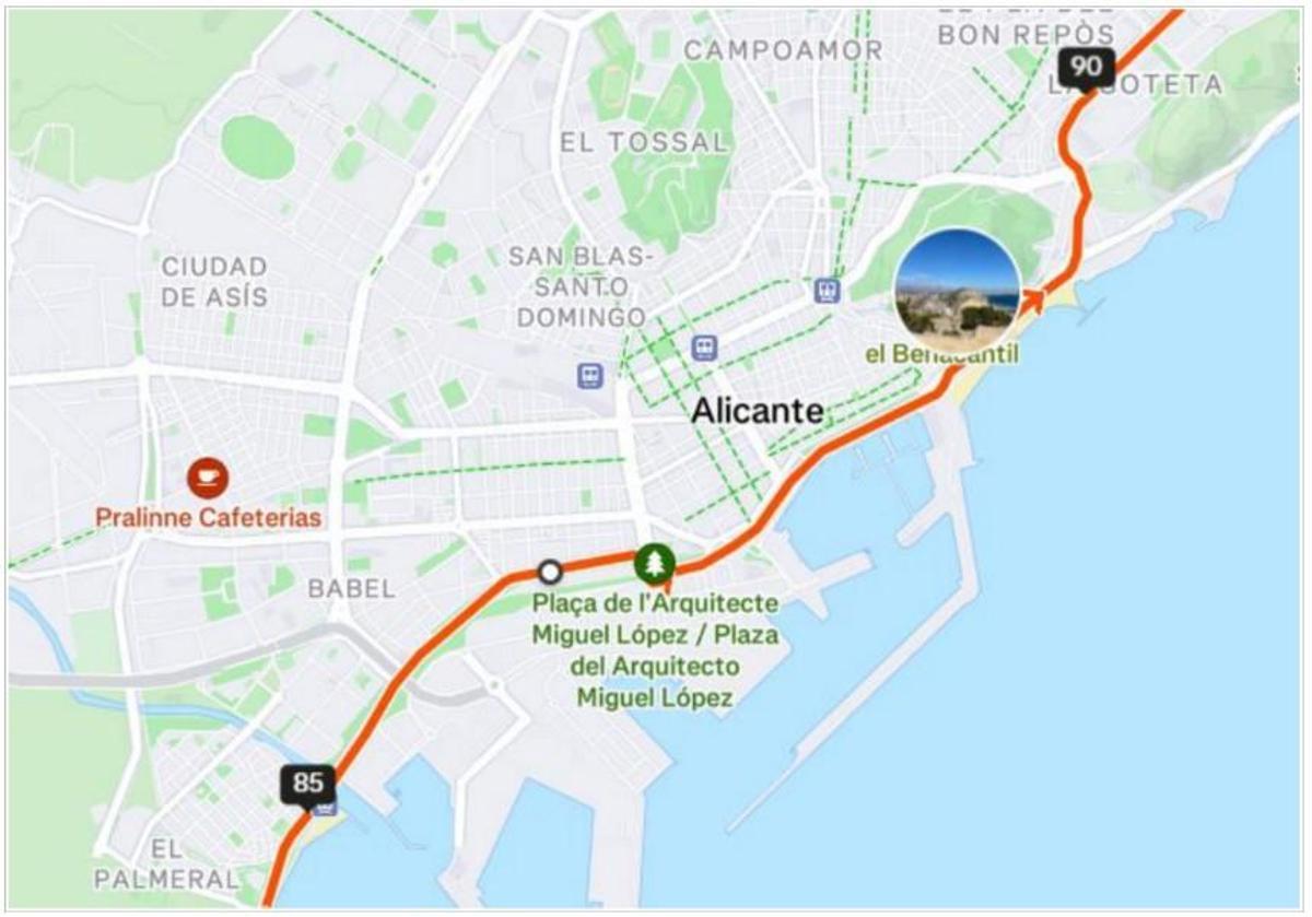 El recorrido de la Volta a la Comunitat Valenciana a su paso por Alicante