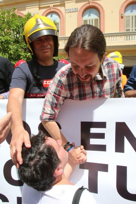 Manifestación de los bomberos de Málaga