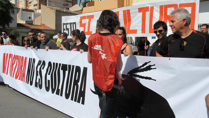 Protesta en Elda contra la tauromaquia, en imagen de archivo.