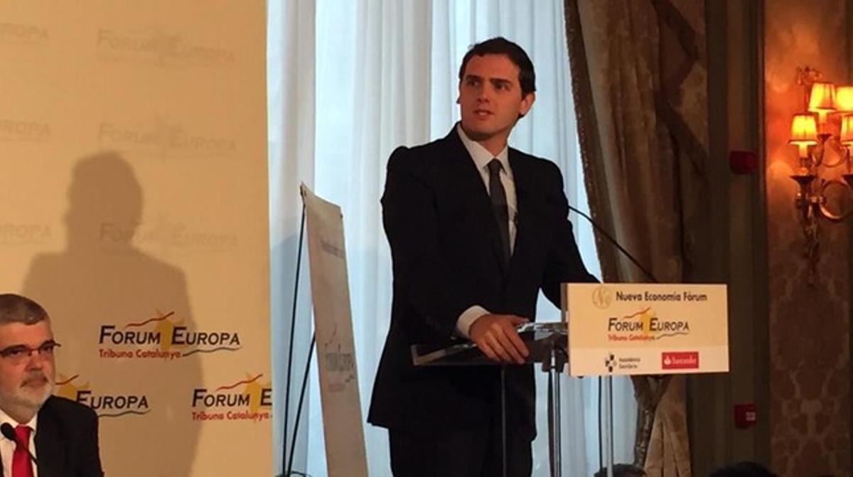 Albert Rivera, candidat de Ciutadans a la presidència del Govern, al Fòrum Europa Tribuna Catalunya.