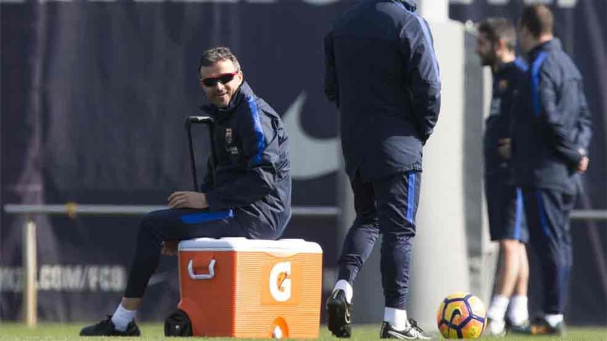 Luis Enrique, en un entrenamiento