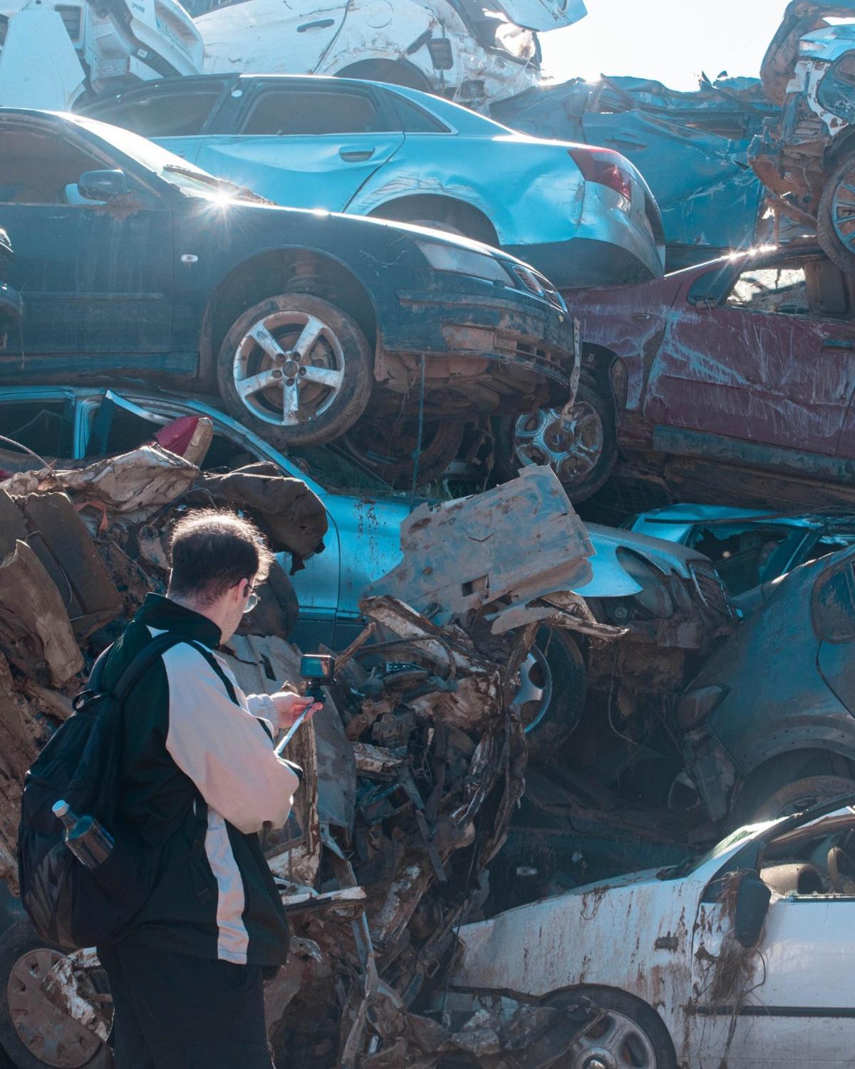 Julián Pisonero, durante la grabación en Valencia.