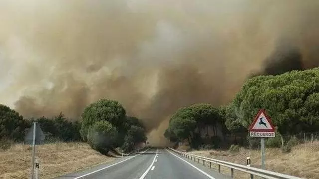 Un incendio de Almorox (Toledo) obliga a desalojar varias viviendas: efectivos de Castilla-La Mancha y Madrid trabajan para frenarlo