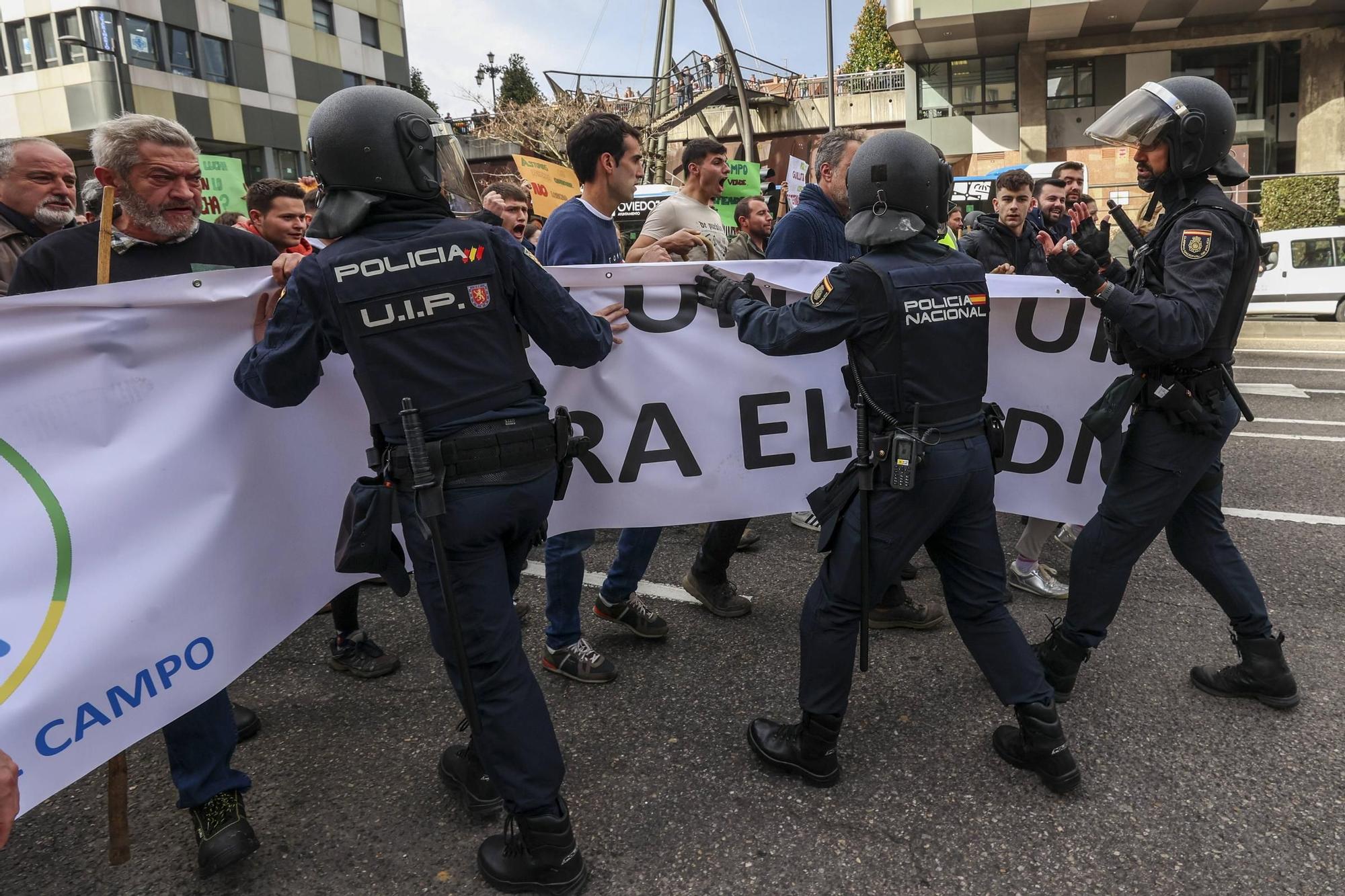 Así fue la protesta agrícola y ganadera convocada en Oviedo