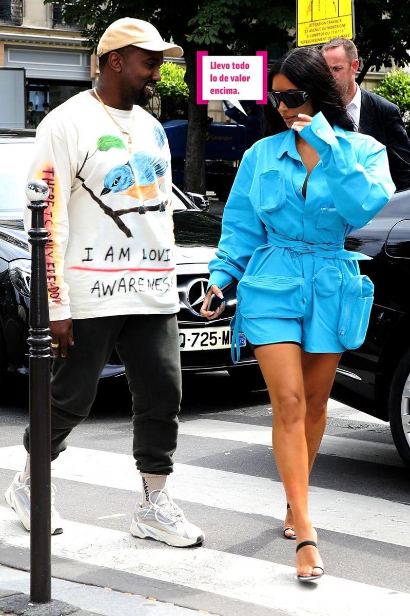 Kim y Kanye llegan al desfile de Louis Vuitton