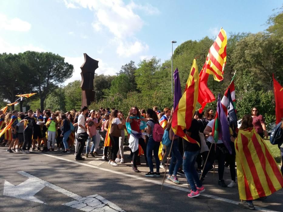 Manifestació d'estudiants a Girona.