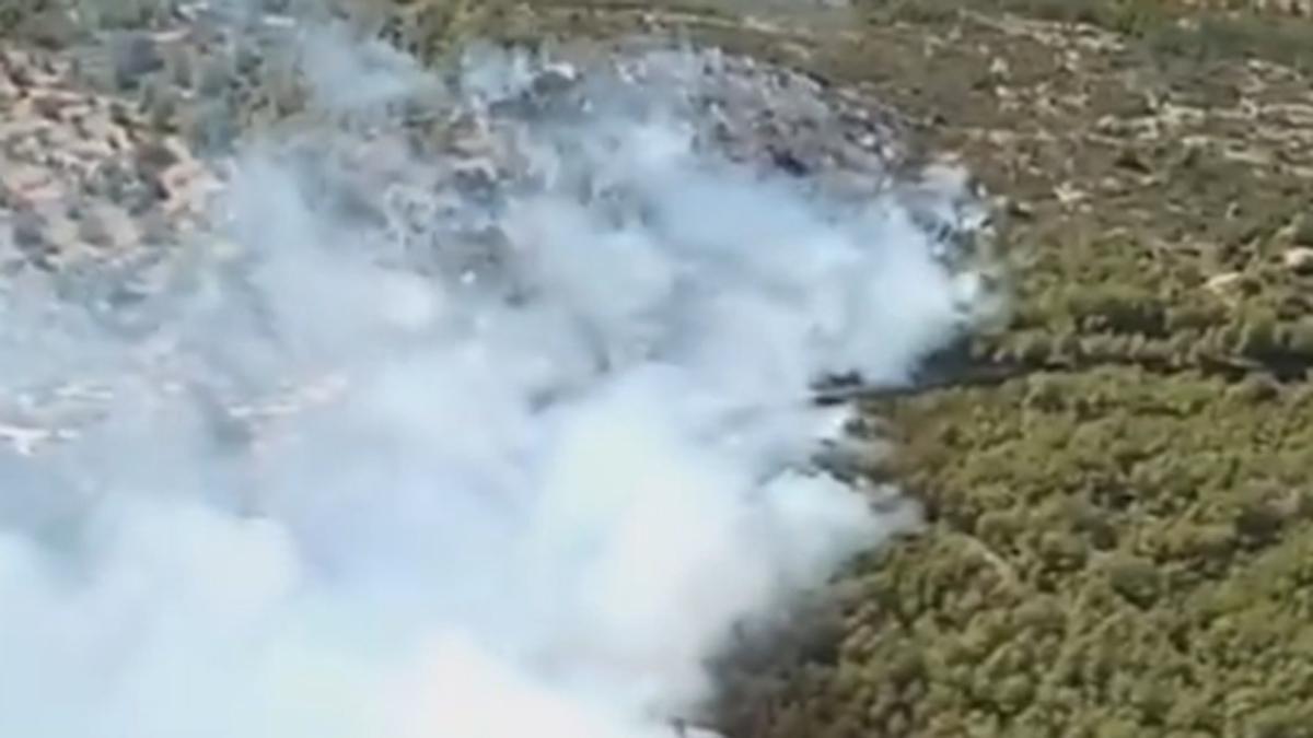 Un incendi forestal obliga a tallar dues carreteres i una via de tren a Tarragona