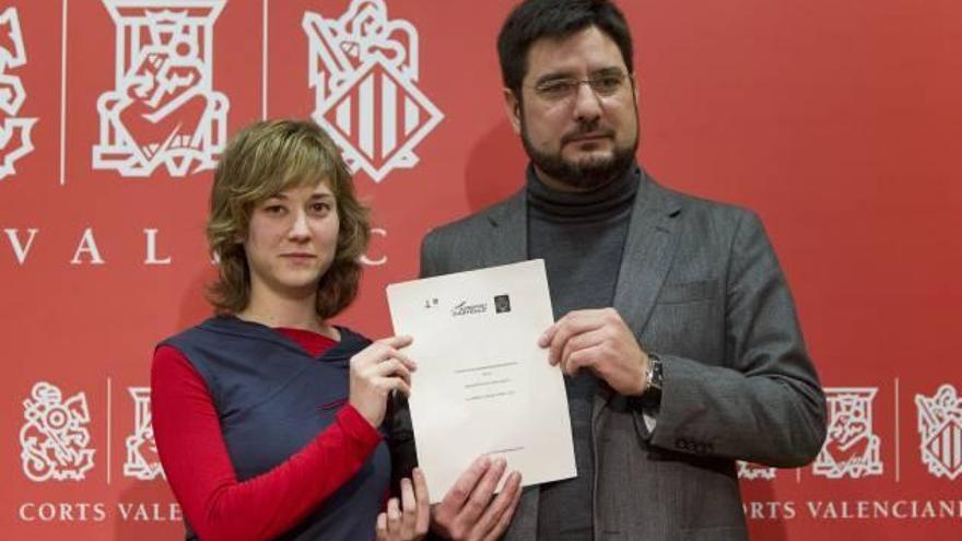 Los diputados Marina Albiol e Ignacio Blanco, ayer.