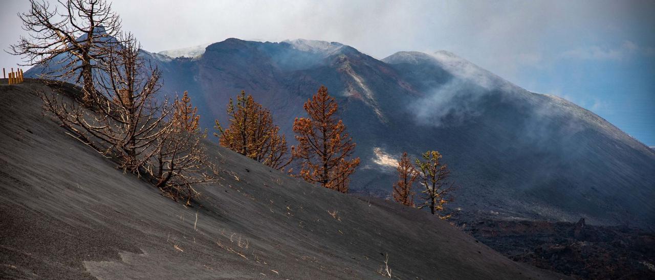 Panorámica del volcán Tajogaite, que entró en erupción en las primeras horas de la tarde del 19 de septiembre de 2021.