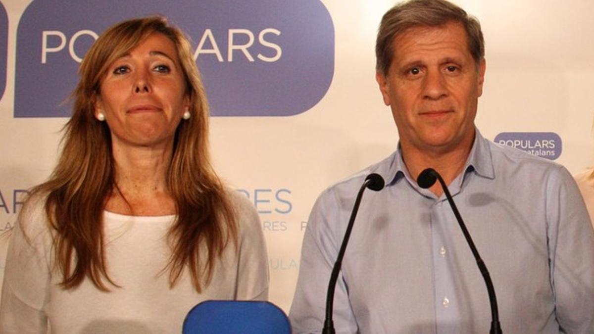 El candidato del PPC, Alberto Fernández Díaz, y la presidenta de los conservadores catalanes, Alicia Sánchez-Camacho.