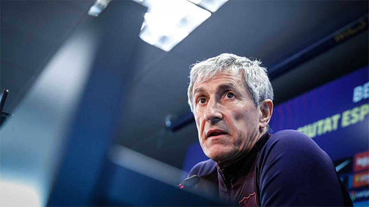 Quique Setién, contento de que el Barça juegue la Copa en el Camp Nou