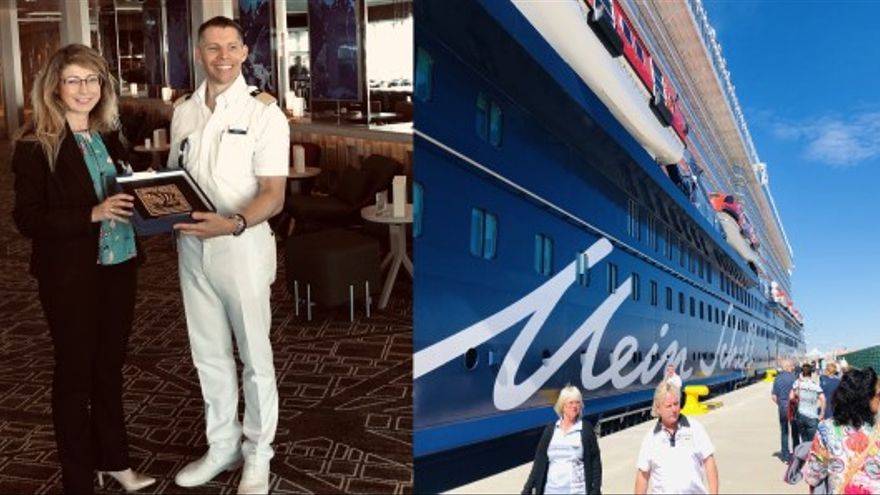 Visita del MeinSchiff en el Puerto de València, en una escala realizada en 2019