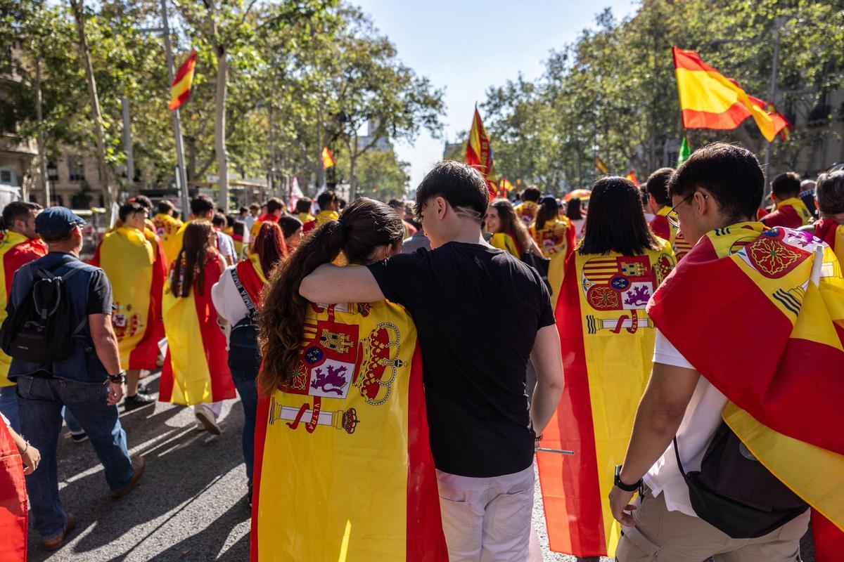 Manifestación por el 12-O en Barcelona