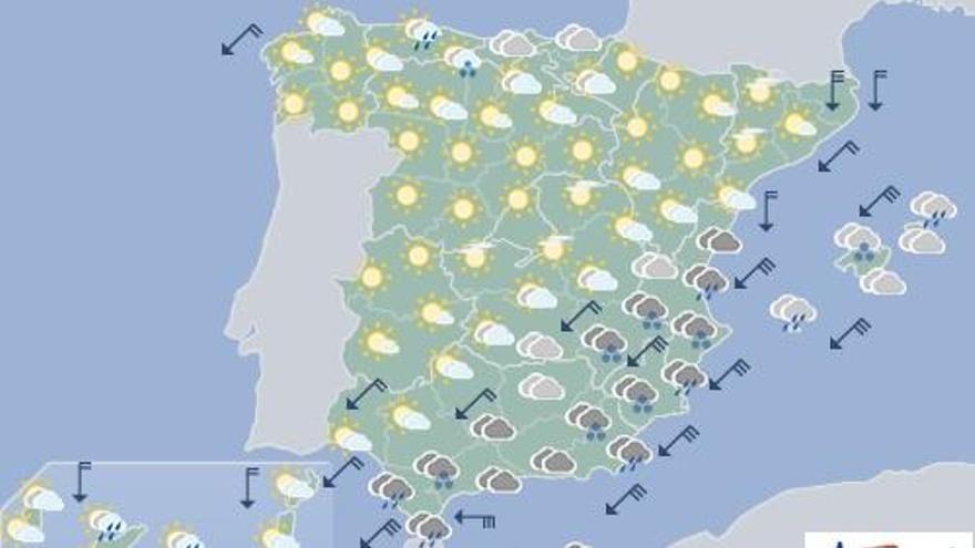 Nubes y lluvias débiles al norte de Canarias
