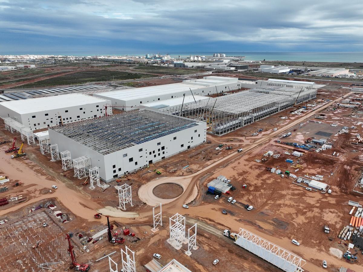 Estado de construcción de la gigafactoría de PowerCo en Sagunt