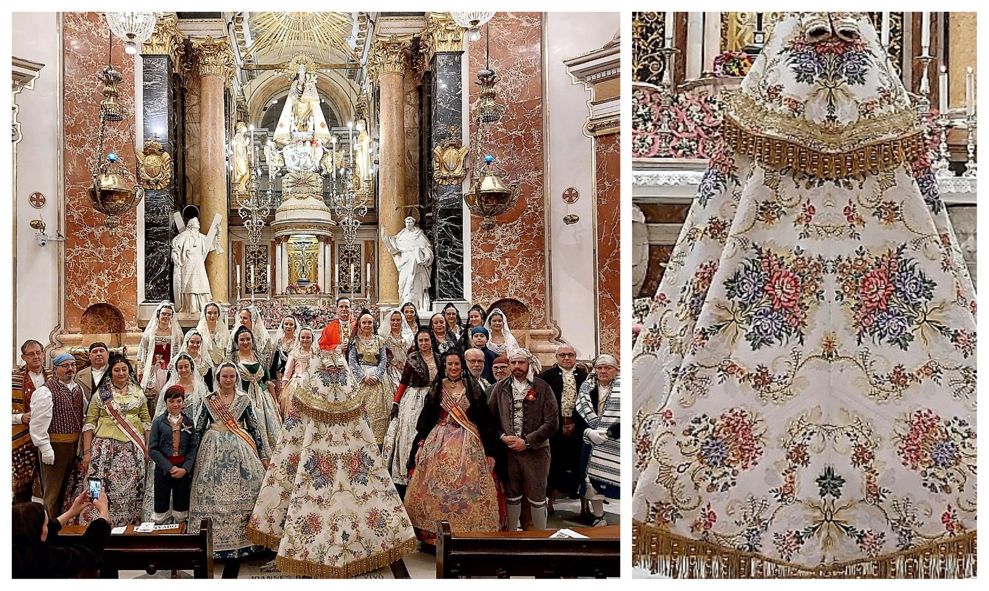 Un manto para la Virgen por los 50 años de la Falla Telefónica