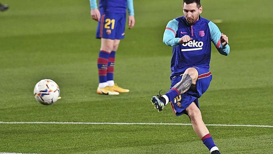 Messi chuta en un entrenamiento, esta semana. | DPA