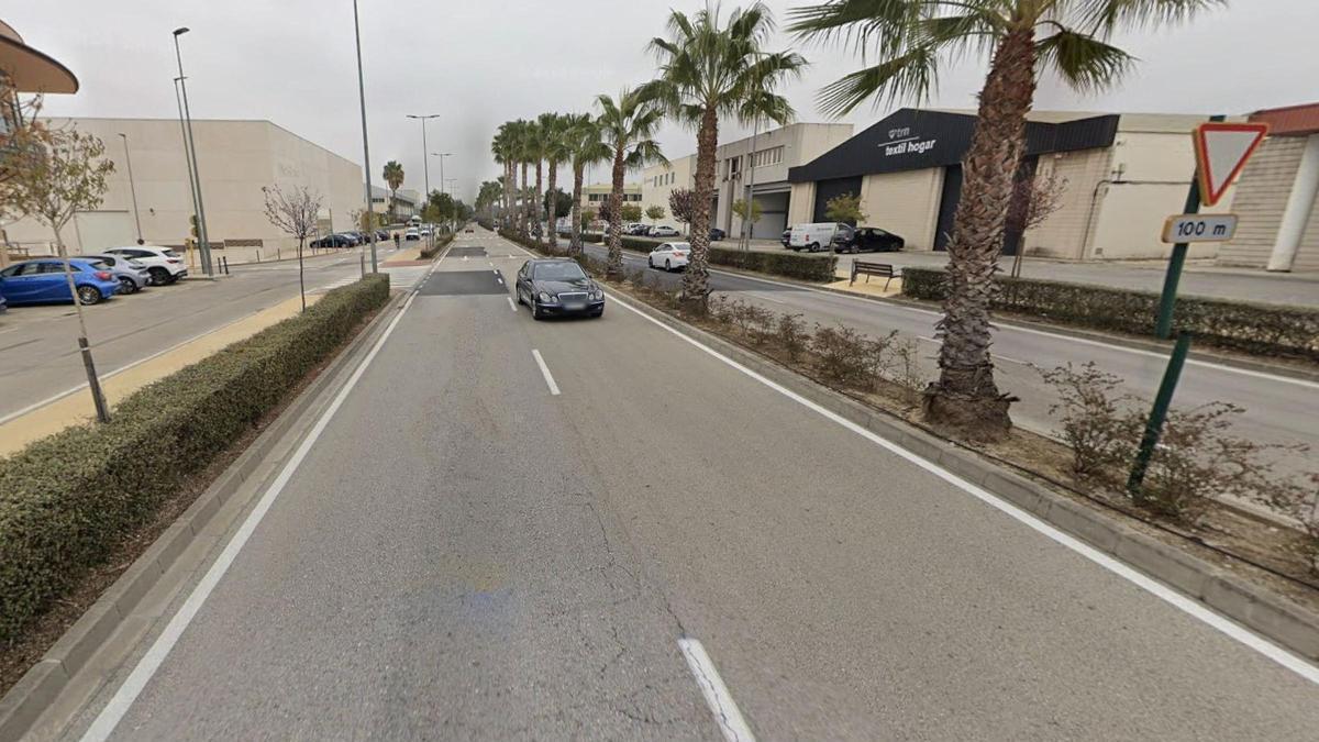 Imagen del lugar de Ontinyent en el que se registró el accidente de tráfico.