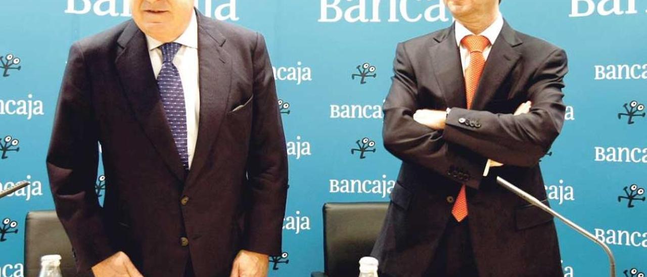 José Olivas y Aurelio Izquierdo cuando eran presidente y director de Bancaja.