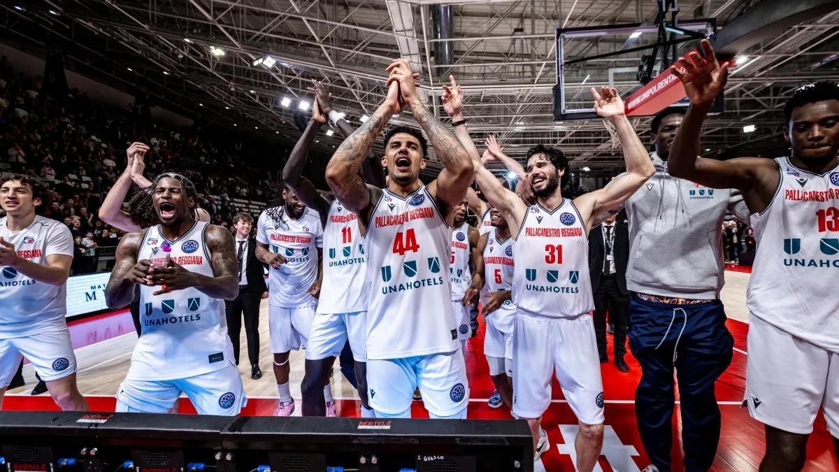 El Pallacanestro Reggiana, rival del Unicaja en los cuartos de final de la BCL.