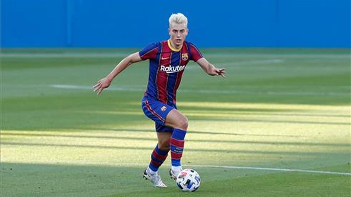 Oriol Busquets, en un partido con el Barça B