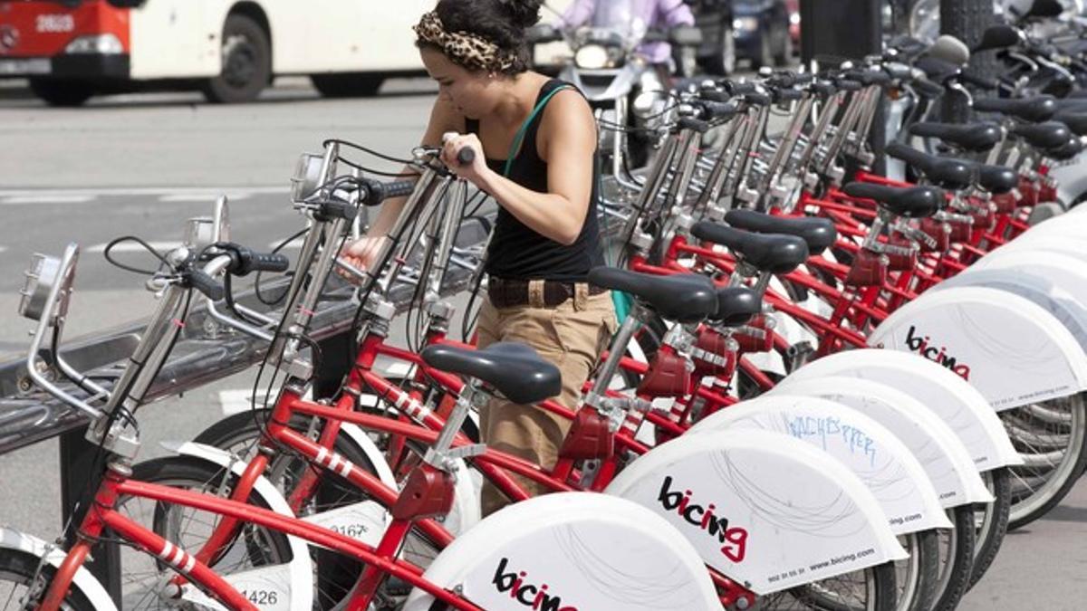 La parada de Bicing de plaza de Catalunya