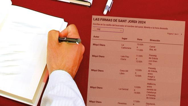 Buscador de firmas de Sant Jordi 2024