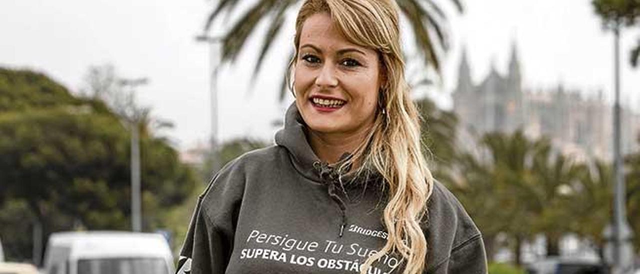 La levantadora de peso de Ponferrada, Lydia Valentín, ayer durante su visita a Mallorca.