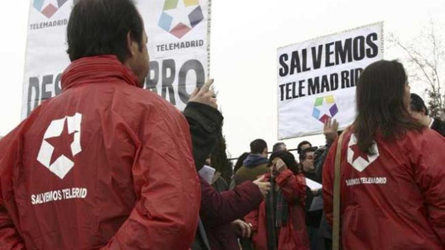 Imagen de archivo de una protesta de los trabajadores de Telemadrid.