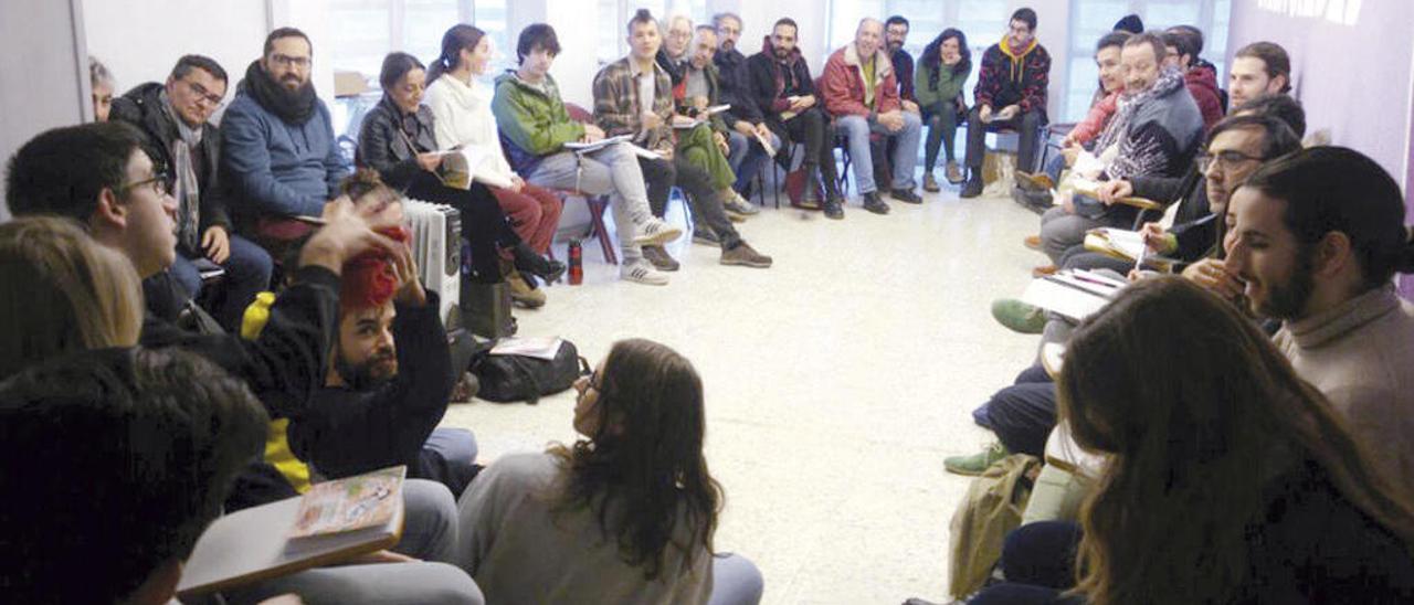 Imagen de la última asamblea de Movemento Galego polo Clima. // FdV
