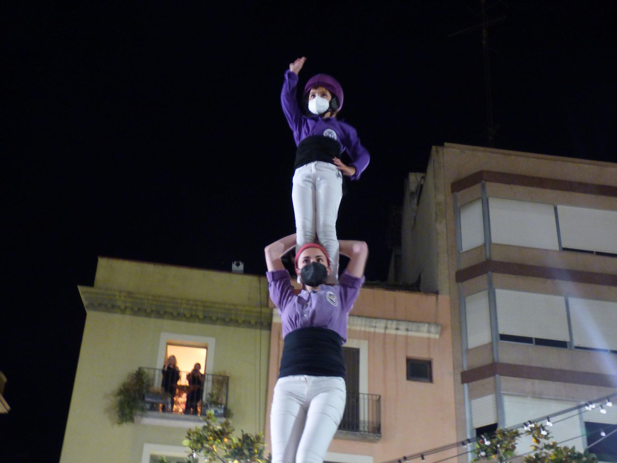 La Colla Castellera de Figueres torna a la plaça de l’Ajuntament després d’un any i mig