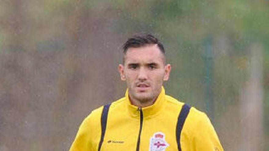 Lucas Pérez en un entrenamiento.