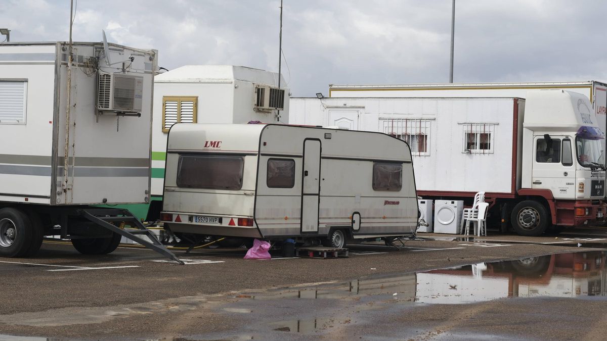 Estacionamiento de caravanas del recinto ferial de Caya durante la Feria de San Juan del año pasado