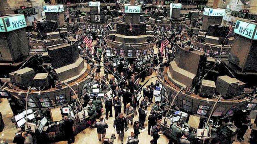 Interior del edificio de la Bolsa de Nueva York.