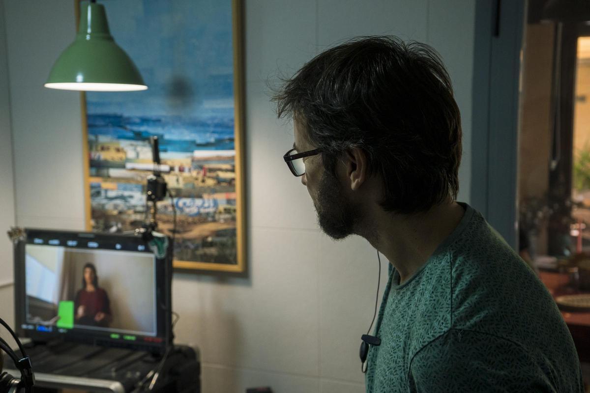 Fernando Cano durante el rodaje de una película.