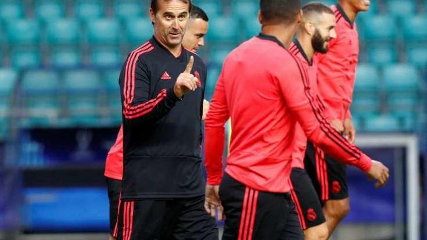 Julen Lopetegui, en un entrenamiento previo.