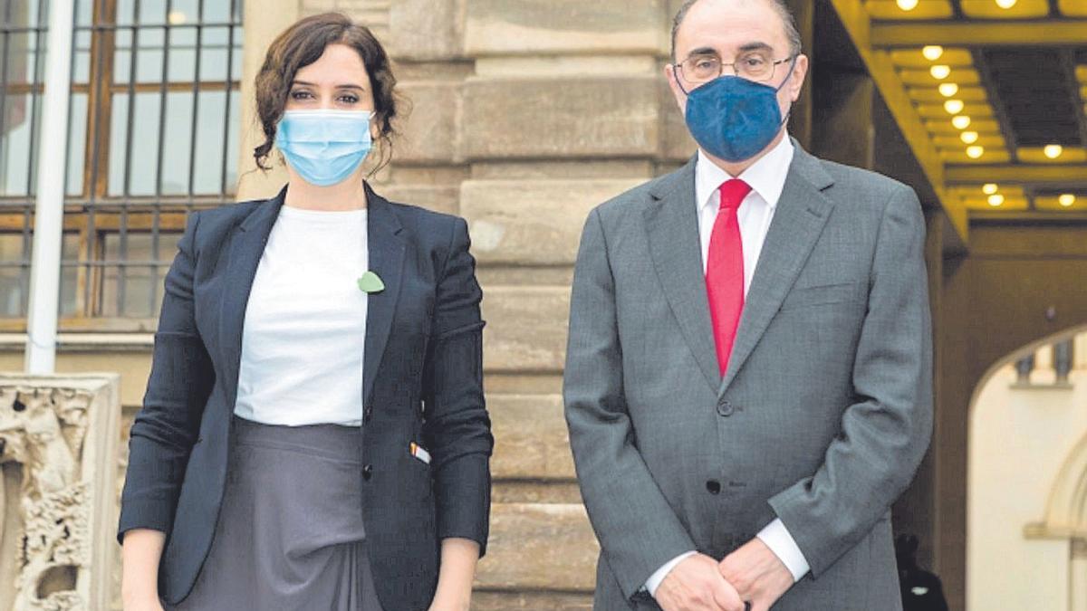 Ayuso y Lambán, en la visita de la presidenta madrileña al aragonés.