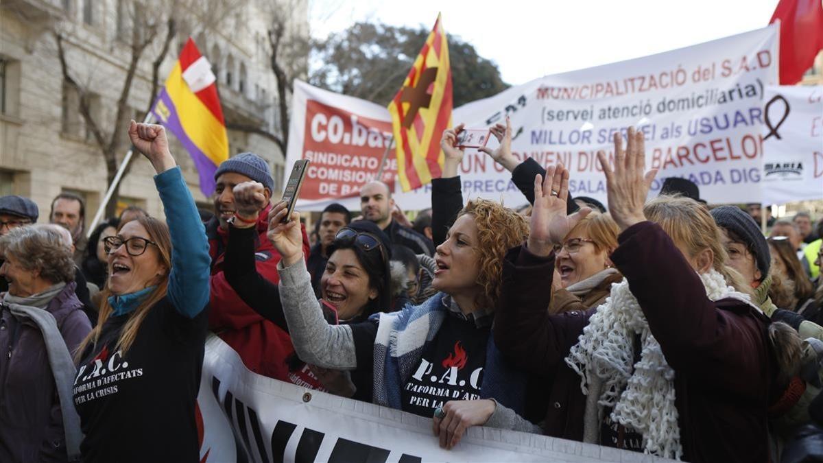 Manifestación en Barcelona contra la reforma laboral de la coordinadora CICLO.