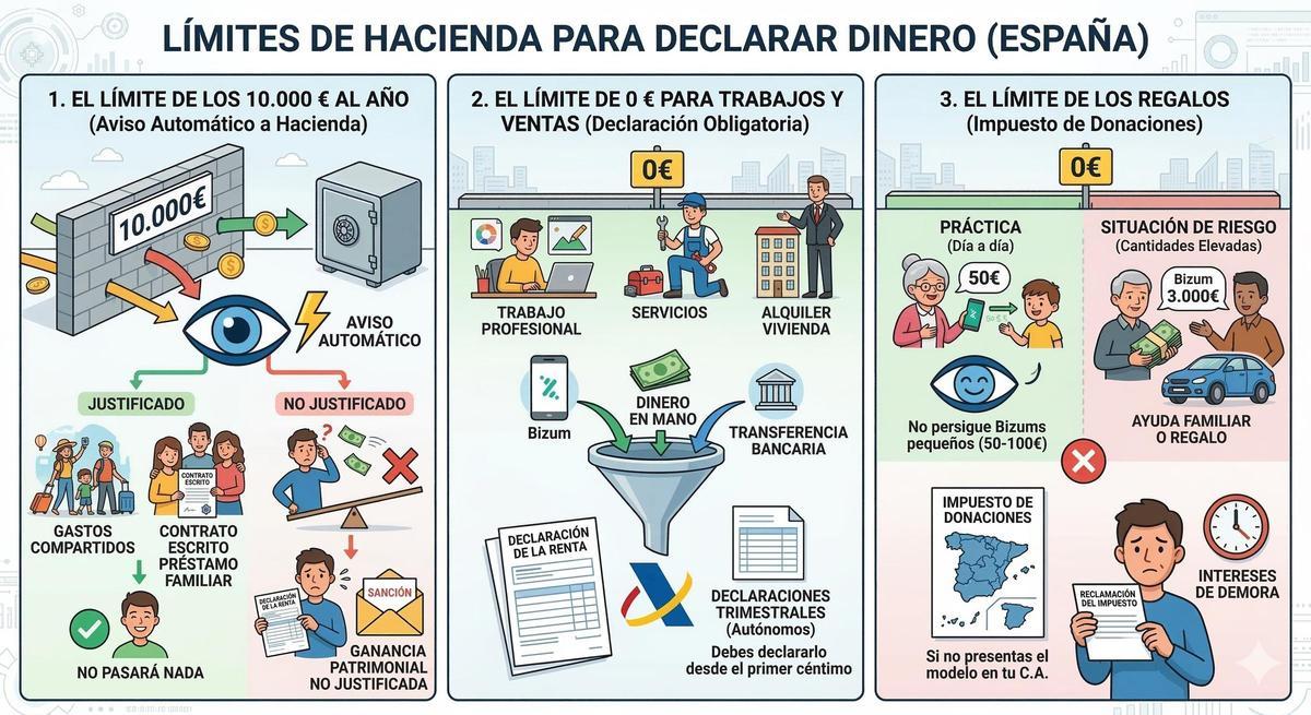 Límites que vigila Hacienda para declarar en la Renta 2026