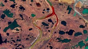 GRAF7834, NORILSK (RUSIA), 08/06/2020.- Imagen capturada por la misión Sentinel-2 de Copernicus en la que se aprecia el recorrido tras la fuga de unas 20.000 toneladas de diésel por el río Ambárnaya durante los días 31 de mayo y 1 de junio, en Norilsk, Rusia. De acuerdo con fuentes periodísticas, este se produjo el viernes, 29 de mayo, al derrumbarse un tanque de diésel de una central termoeléctrica operada por una subsidiaria de Norilsk Nickel cerca de la ciudad de Norilsk. El combustible derramado se habría extendido unos 12 km desde el lugar del accidente. EFE/European Space Agency/ESA FOTOGRAFÍA CEDIDA/ SOLO USO EDITORIAL/ NO VENTAS