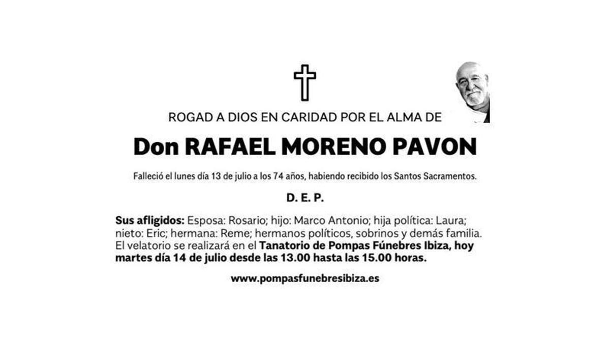 Esquela Rafael Moreno Pavón