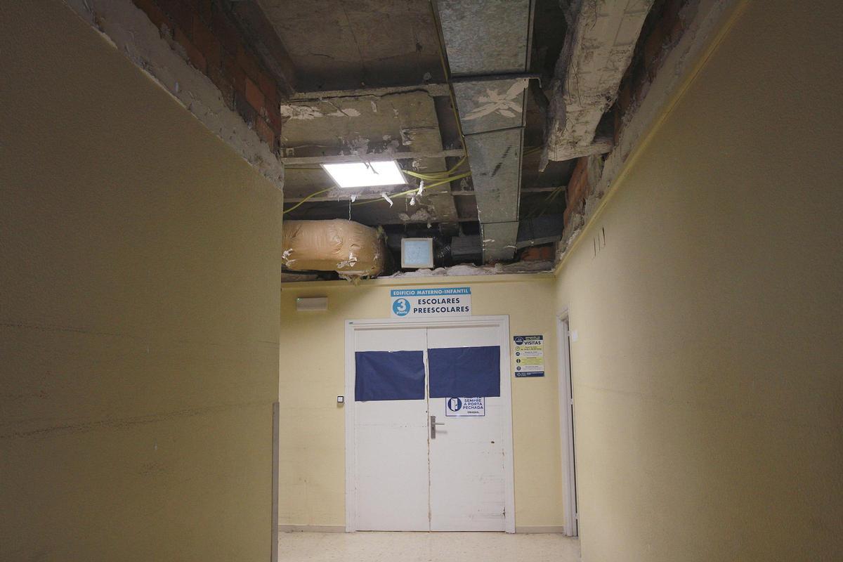 En la planta donde se registró el derrumbe, el pasado sábado, está la zona de ingreso para pacientes escolares y preescolares.
